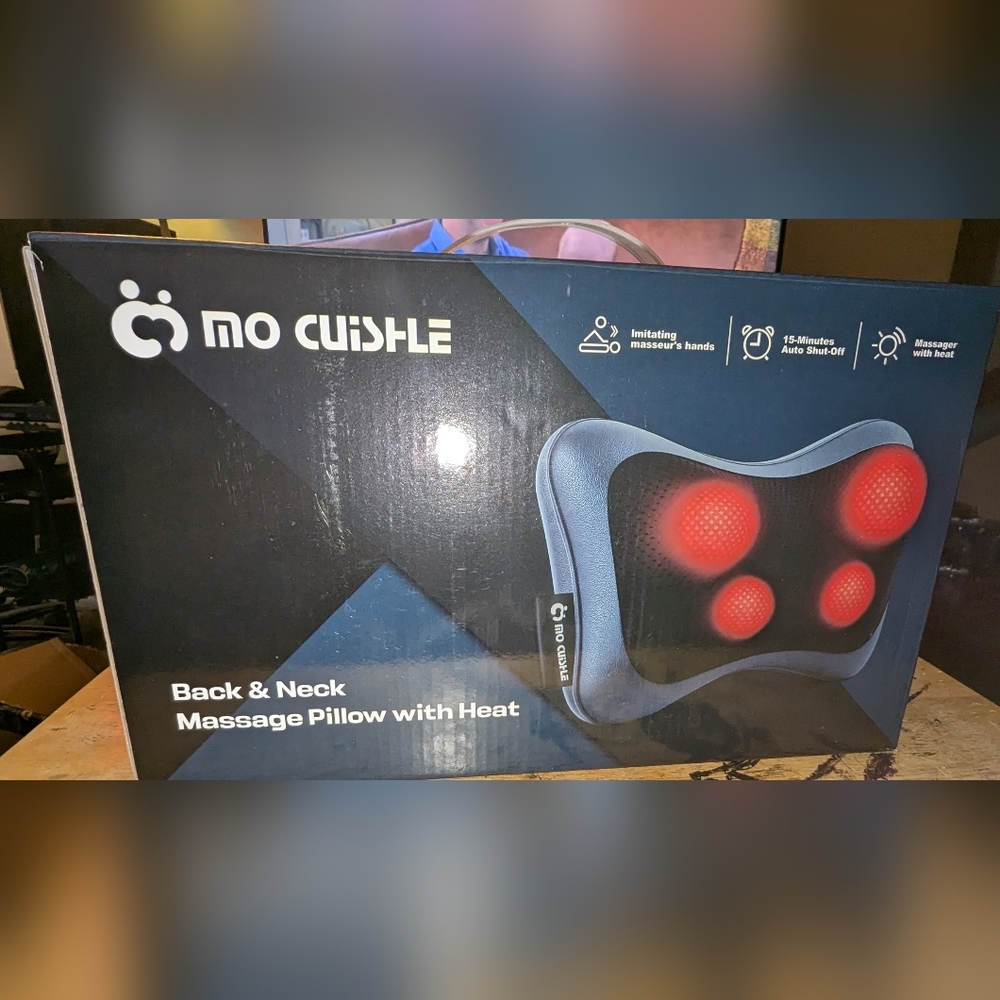 Black and Red Massage Pillow with Heat